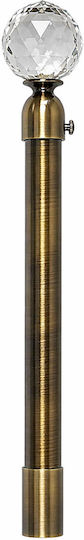 Extendable Metallic Single Curtain Pole Φ16mm 160-310cm Antique