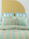 Palamaiki Palamaiki Bed Sheet Set with 2 Pillowcases Super King Size with Rubber Hugger 110x200+32cm Green-Beige (3 Pieces)