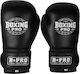 Boxing Pro Γάντια Πυγμαχίας Δερμάτινα για Αγώνα Μαύρα
