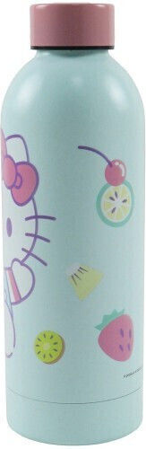 Gim Hello Kitty Stainless Steel Kids Water Bottle Thermos with Screw-on Cap Non Spill Grey 530ml