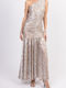 Maxi Abendkleid Silber