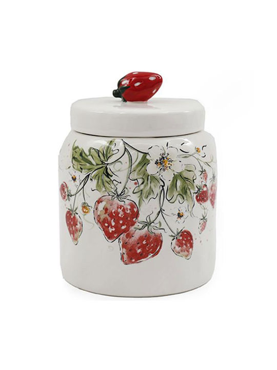 Strawberries General Use Vase with Lid Ceramic 12x16cm 1 Piece