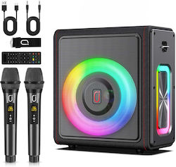 JYX Boxă Karaoke cu Microfoane Fără Fir și Efecte de Iluminare MS75 JYX-MS75 Negru