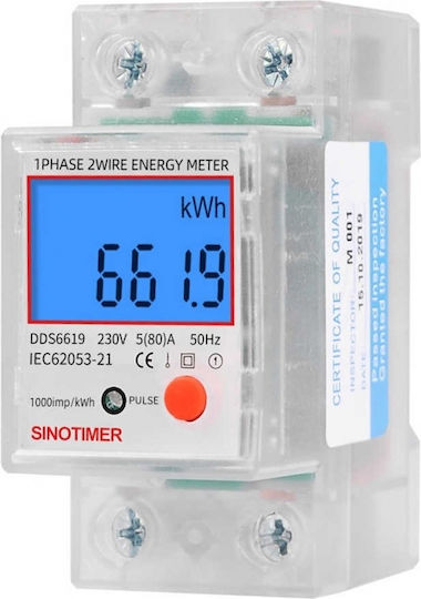 Einkanaliger Elektrischer Energiezähler Sina Sinotimer Kwh Dds6619-013 230V LED Digitalanzeige
