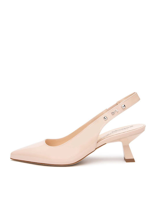 Pantofi Cu Toc Din Piele Roz