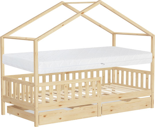 Kinderbett Einzel Beiges für Matratze 90x200cm