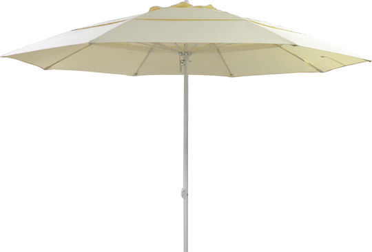 Umbrelă Profesională De Pardoseală Rotundă Metalică Bej Φ2.5m