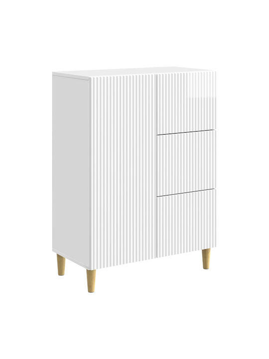 Μπουφές Ξύλινος με Συρτάρια Λευκό 66x34.5x90cm