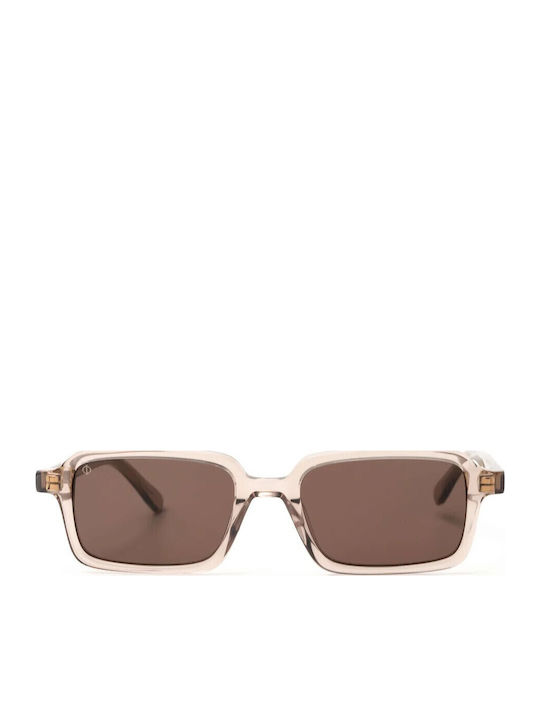 Faos Unisex Sonnenbrillen mit Transparentem Horn umrandetem Rahmen 501894