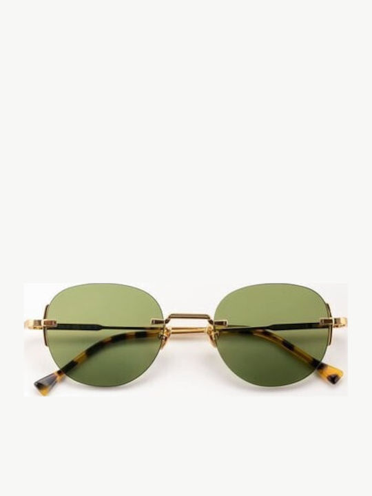 Kyme Glänzende Männliche Sonnenbrillen mit Gold Metallischer Rahmen 503870