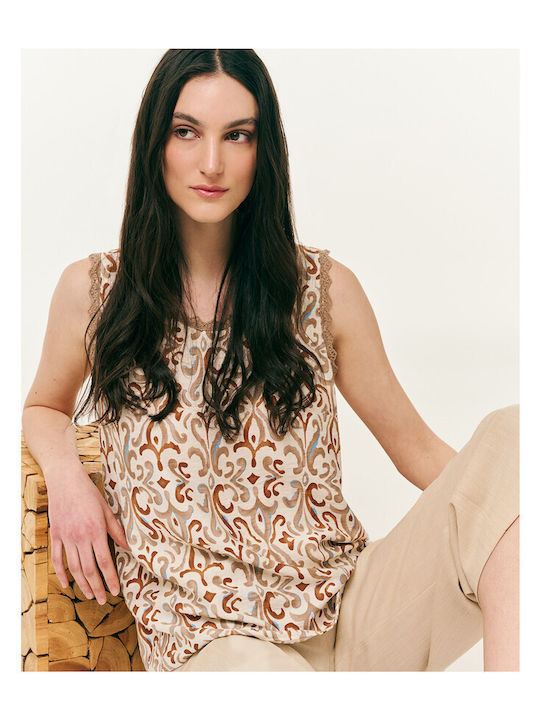 Women's Sleeveless Blouse Chocolate