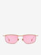 Projekt Produkt Unisex Sunglasses with Rose Gold Metallic Frame and Pink Lenses 476419