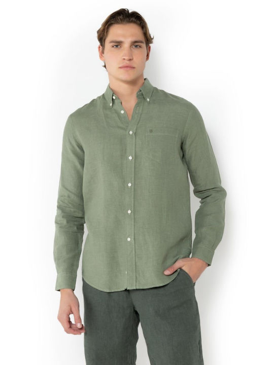 The Bostonians Long Sleeve Linen Shirt in Regul...