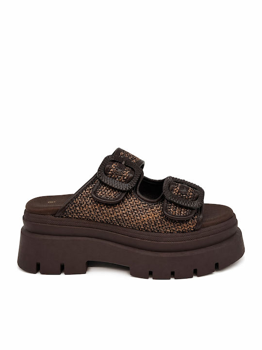 Women's Flat Sandals Flatforms Brown