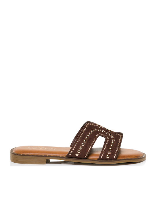 Seven Seven Damen Flache Sandalen Braun