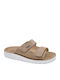 Leder Damen Anatomisch Beige Flatforms