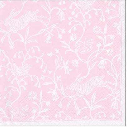 Xαρτοπετσέτες Cocktail Hedgerow Petal Pink 12.5x12.5cm Caspari 20 Tεμάχια