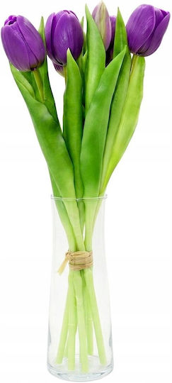 Blumenstrauß aus lila Tulpen 31cm 7 Stück Saska Garden