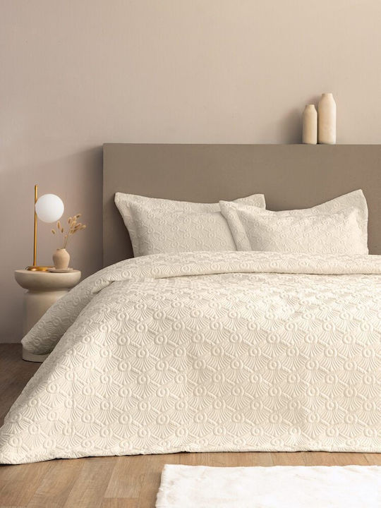 Palamaiki Wed104 Set Coverlets Double Microfiber Ecru 240x260cm