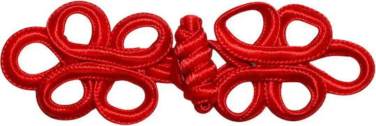 Decorative Fastener Pasmanteri Cord Red Dimensions 8cm x 3cm 1 Piece