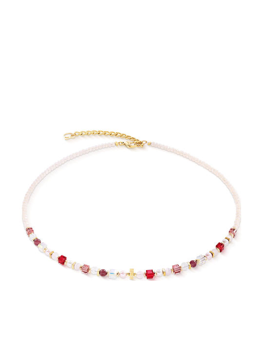 Coeur-de-lion Necklace From Pink Gold Plated Steel Pink