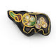 Metalic Cloisonné Elefant 10x18mm Negru Pachet 20 Bucăți