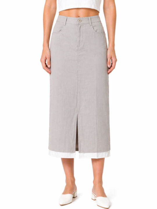 Midi Skirt Gray SL-22547JJ-26SK-Gray