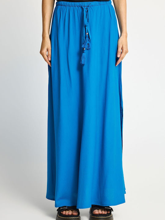 Funky Buddha Hoch Taille Maxi Damenrock Ibiza Blau