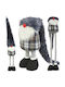 Saska Garden Illuminated Christmas Plastic Figure Dwarf Gray Height 88cm