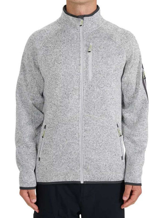 Herren Fleecejacke Leicht Grau Melange
