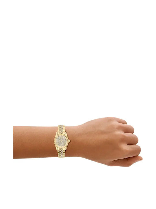 Michael Kors Lexington Digital/Analog Womens Watch 26mm Battery with Gold Metal Bracelet