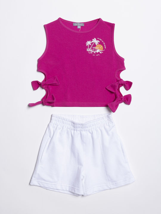 Kids Set with Shorts Summer 2 Pieces Fuchsia