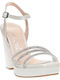 Leather Sandals with Strass White
