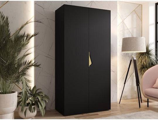 Hartford 618 Δίφυλλη Ντουλάπα με Καθρέπτη Χρυσό 100x52x202cm