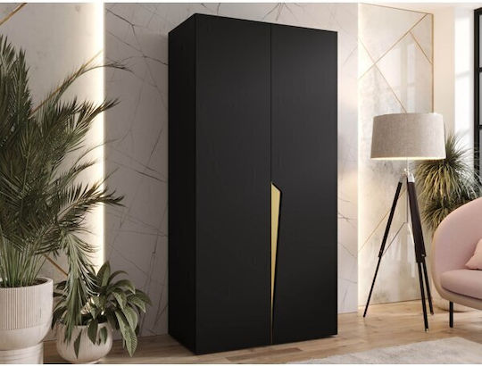 Hartford 603 Double Door Wardrobe with Mirror Gold 100x52x202cm