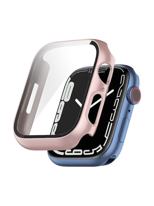 Protective Plastic Case with Tempered Glass in Rose Gold Colour for Apple Watch 38mm
