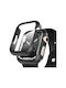Protective Plastic Case with Tempered Glass in Black Colour for Apple Watch 38mm