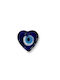 Hanging New Year's Lucky Charm Blue Heart Made of Glass 10 Pieces