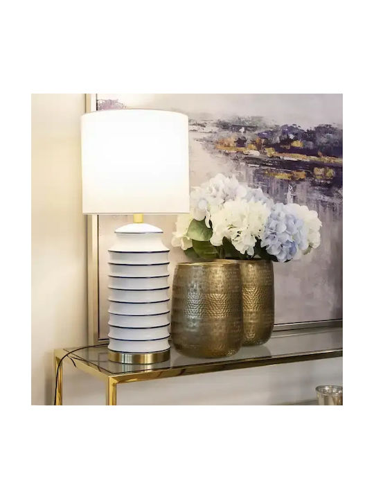 COSMOLight Ceramic Table Lamp for E27 Socket with White Shade and Base