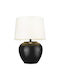 COSMOLight Ceramic Table Lamp with Black Shade and Base