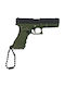 Glock G17 Gun Miniature Keychain Black Od Green