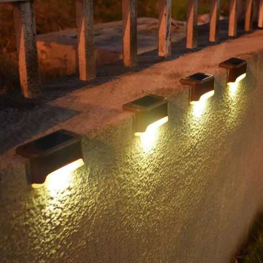 Ηλιακά Γωνιακά Φωτιστικά Led Ip65 Θερμό Λευκό Φωτισμό 4 Τεμάχια Καφέ