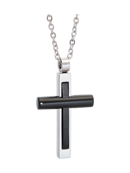 Visetti Men's Steel Cross with Chain