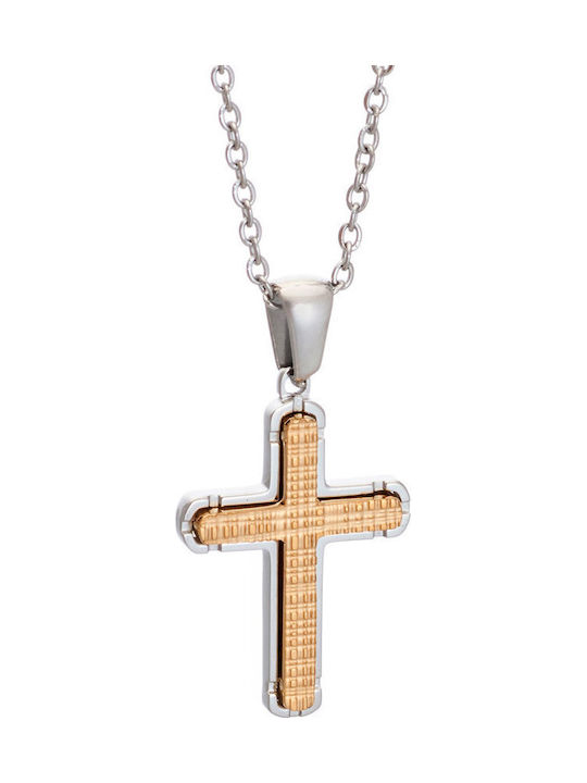 Visetti Men's Steel Cross with Chain