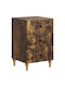 Wooden Bedside Table with Brown Metal Legs 43x41x66.5cm