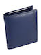 Leather Men's Wallet With RFID Blue
