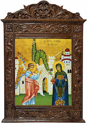 St Irini Chrysovalantou Byzantine Wooden Carving 40cm
