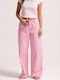 Women's Jean Pants in Wide Leg Style Pink