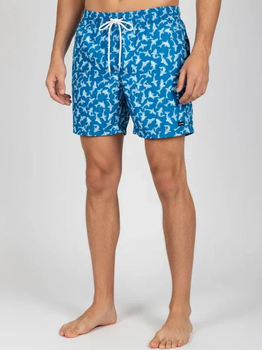 Men's Swimwear Shorts Blue with Patterns