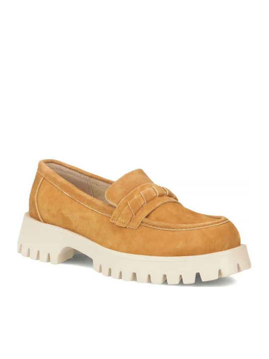 Δερμάτινα Γυναικεία Loafers σε Καφέ Χρώμα